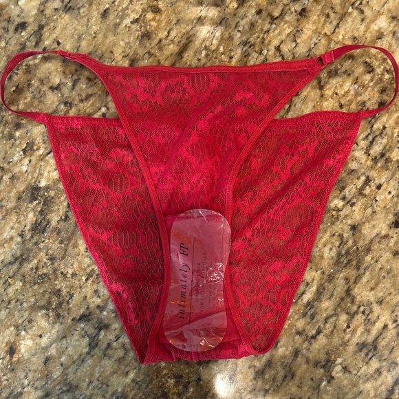 Free People Red Lace Panties Size Large - Picture 4 of 4